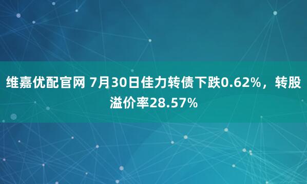 维嘉优配官网 7月30日佳力转债下跌0.62%，转股溢价率28.57%