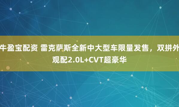 牛盈宝配资 雷克萨斯全新中大型车限量发售,双拼外观配2.0L+CVT超豪华